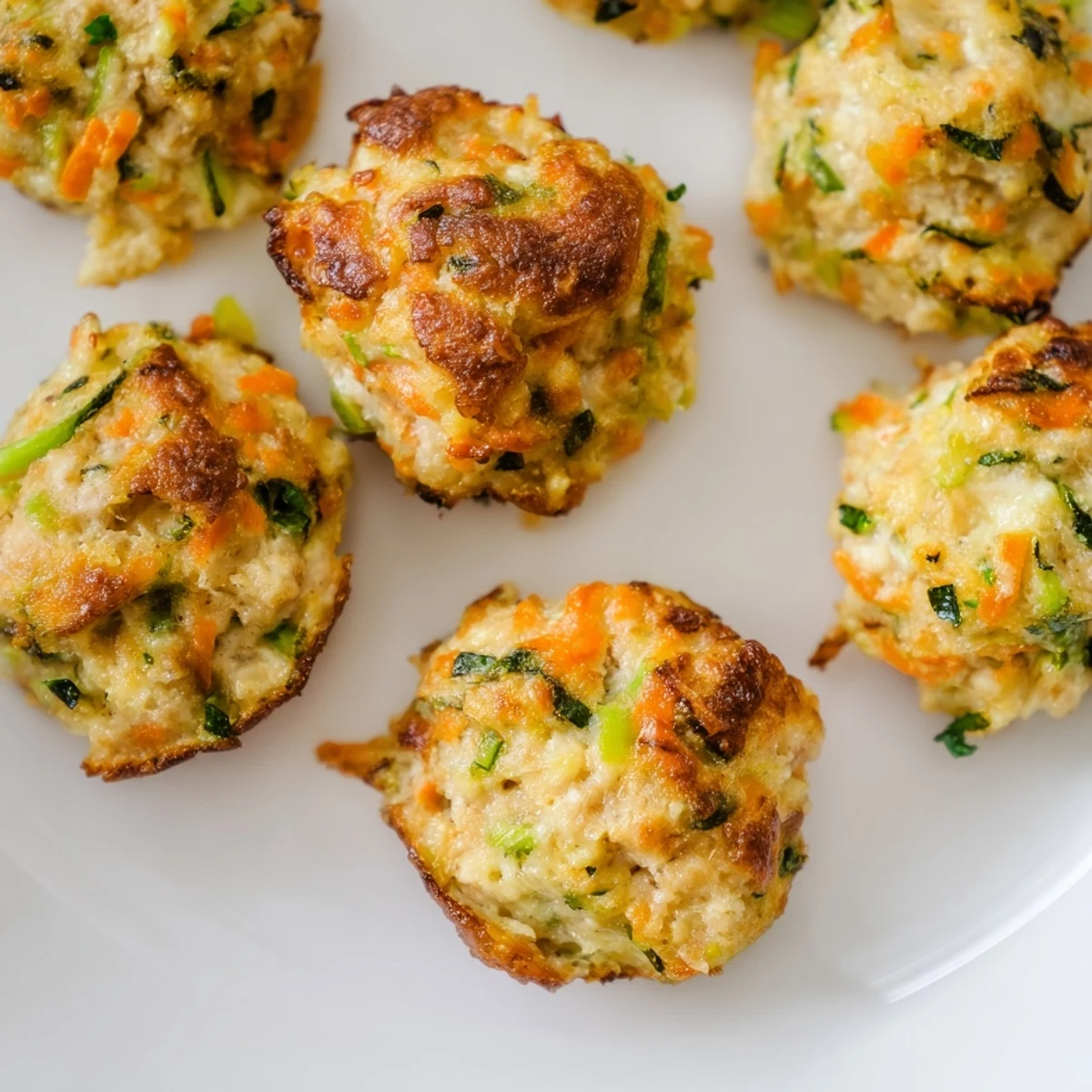 Golden-brown Turkey Snack Bites fresh from the oven, served warm on a rustic platter with a creamy dipping sauce.