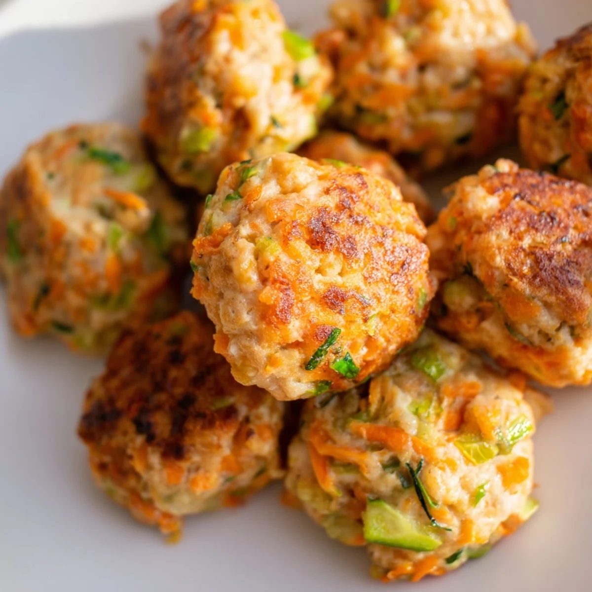 A close-up view of protein-rich Turkey Snack Bites, showing juicy interior and perfectly cooked golden edges.
