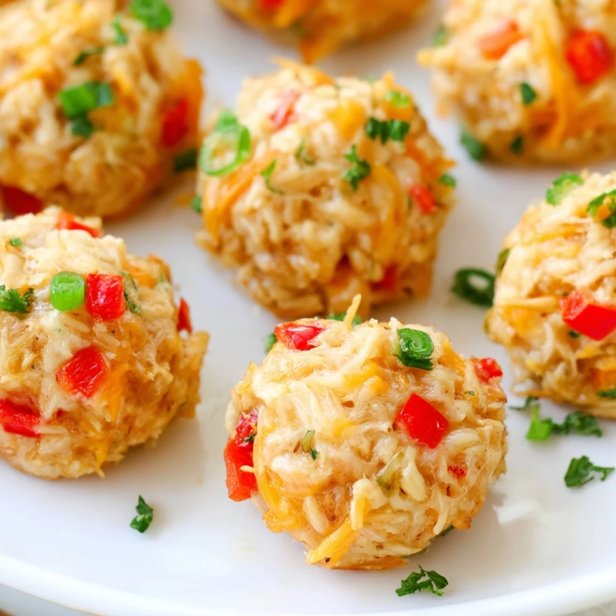 Golden-baked Chicken Treat Bites with melted cheddar cheese and fresh parsley garnish on a rustic wooden board.