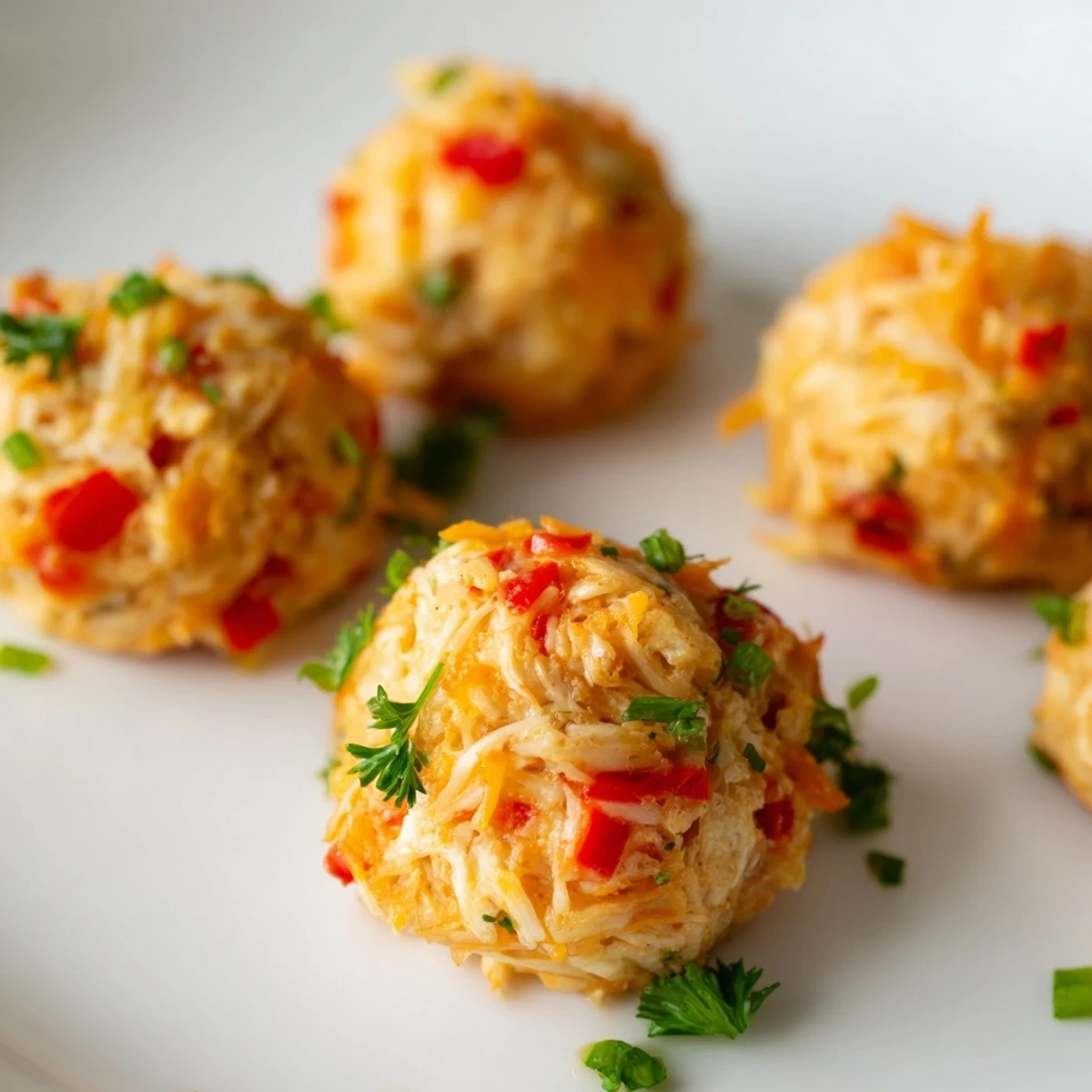 Savory Chicken Treat Bites packed with red bell peppers and green onions, fresh from the oven on parchment paper.