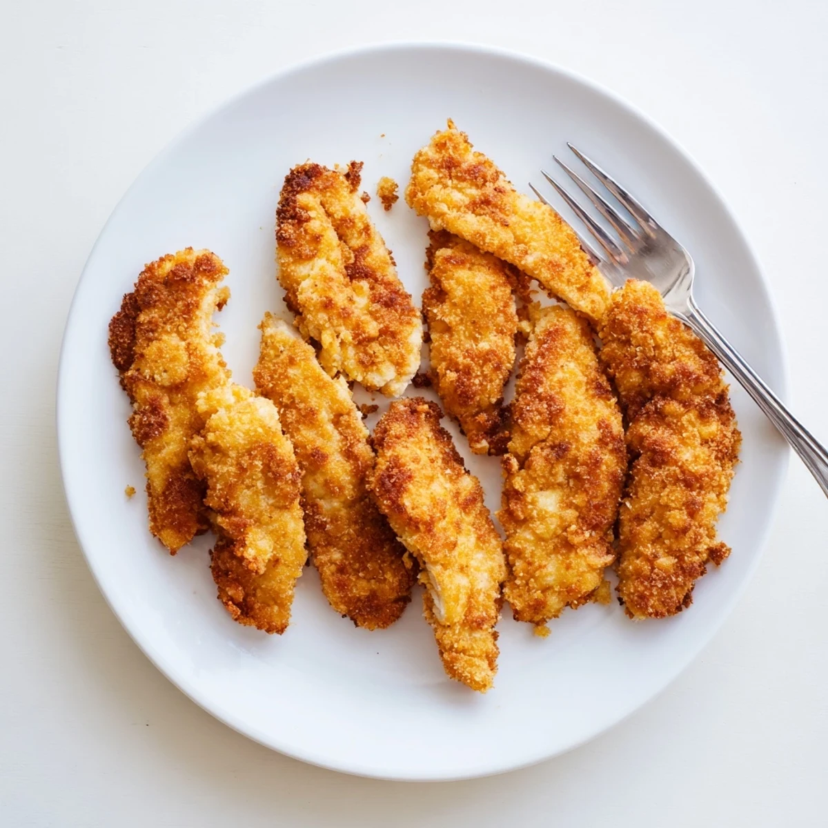 Golden, crunchy Panko Crusted Chicken Strips served with fresh lemon wedges and ranch.