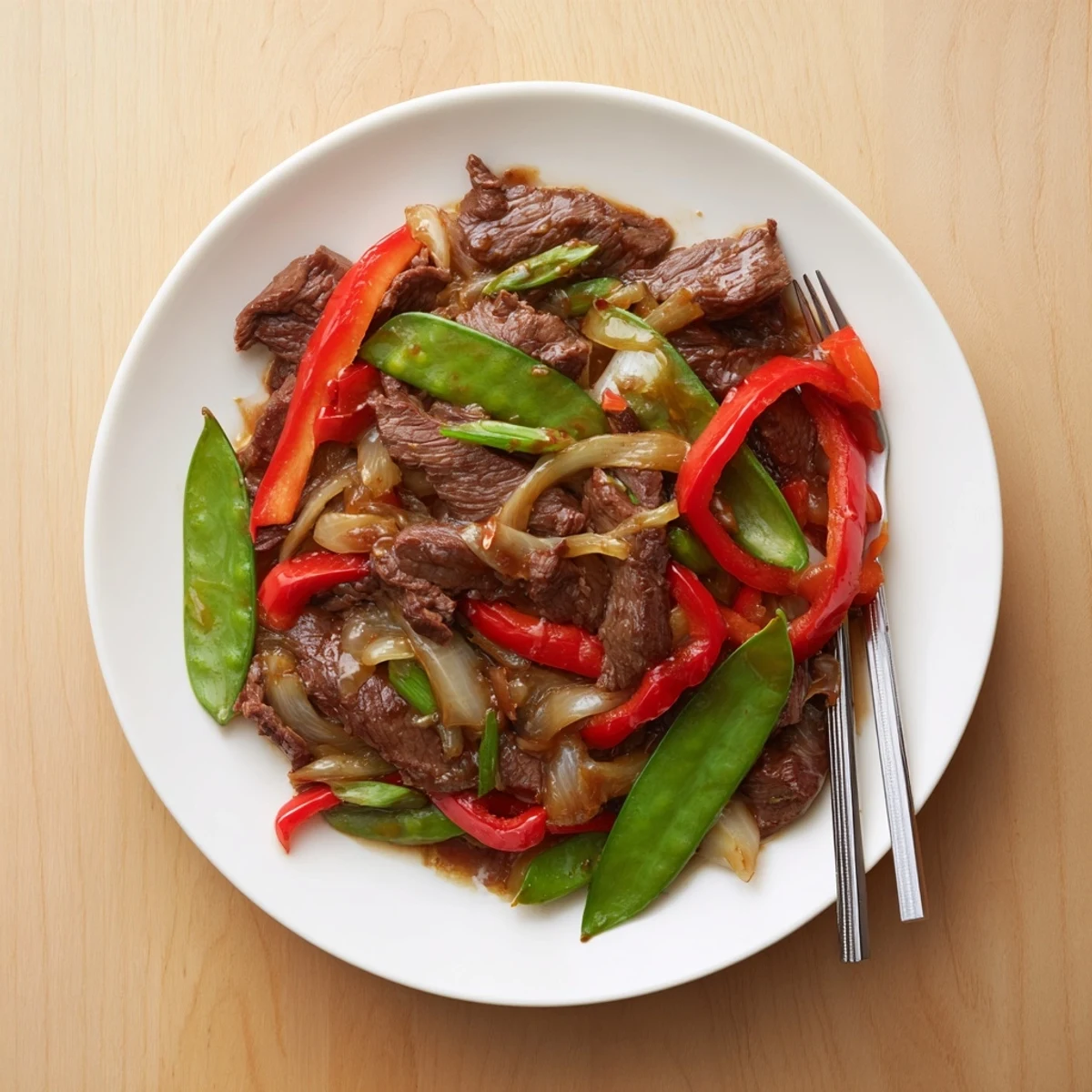 A close-up of Beef With Oyster Sauce, garnished with sesame seeds and ready to enjoy steaming.