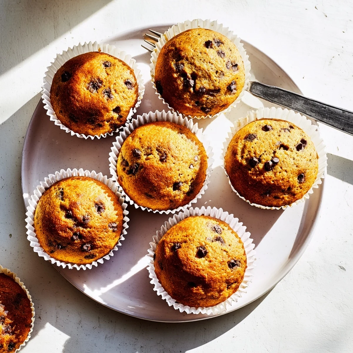 Moist and tender French Roast Coffee Muffins with mochi flour arranged neatly in a white ceramic serving dish.