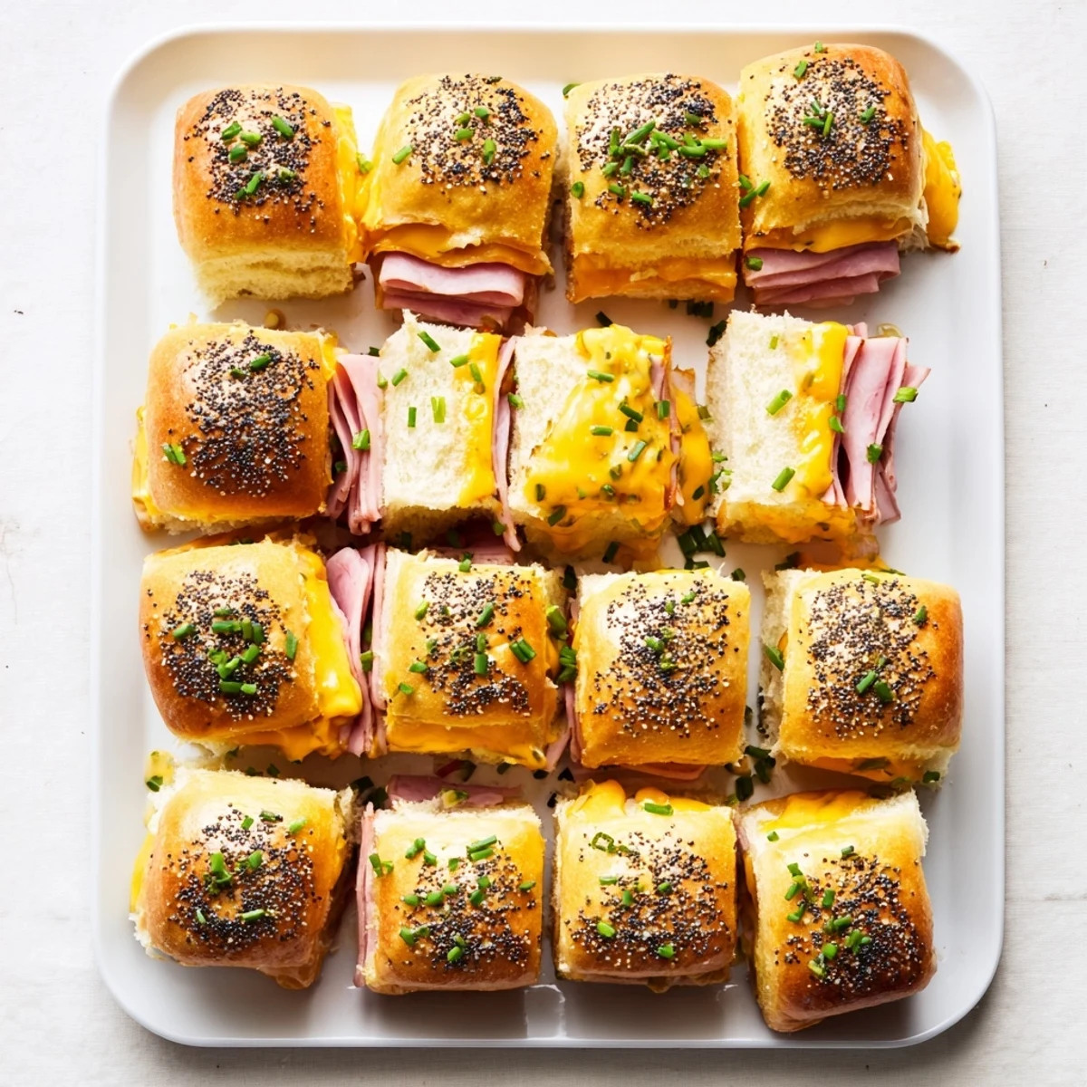 Sweet Hawaiian roll sliders with crispy exteriors and gooey melted cheese served warm for parties