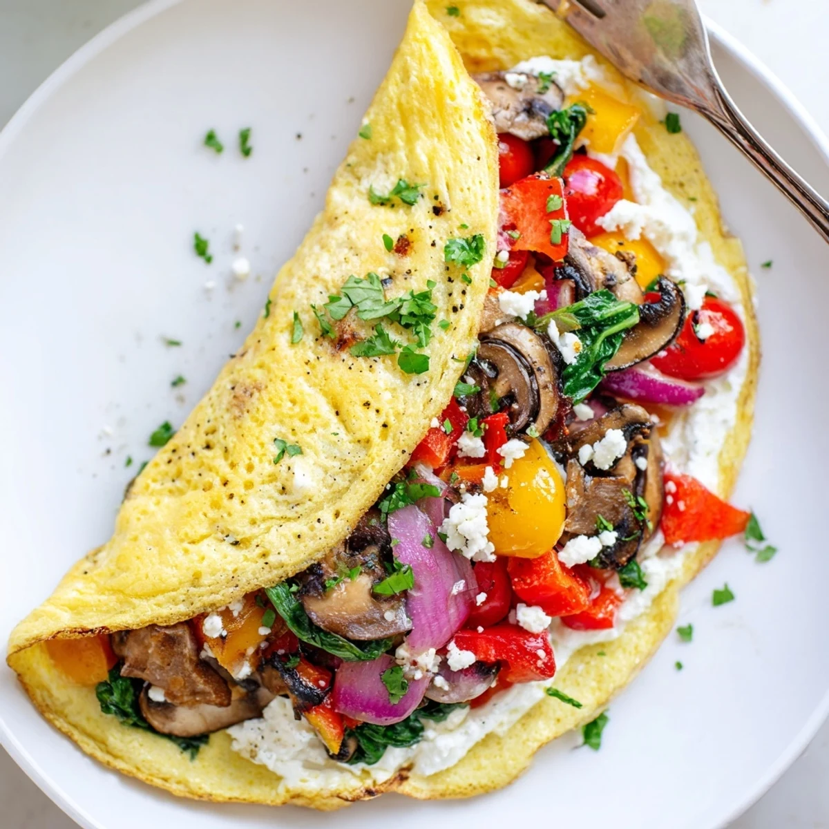 Protein-packed Egg White Omelette with Vegetables served hot beside whole-grain toast.