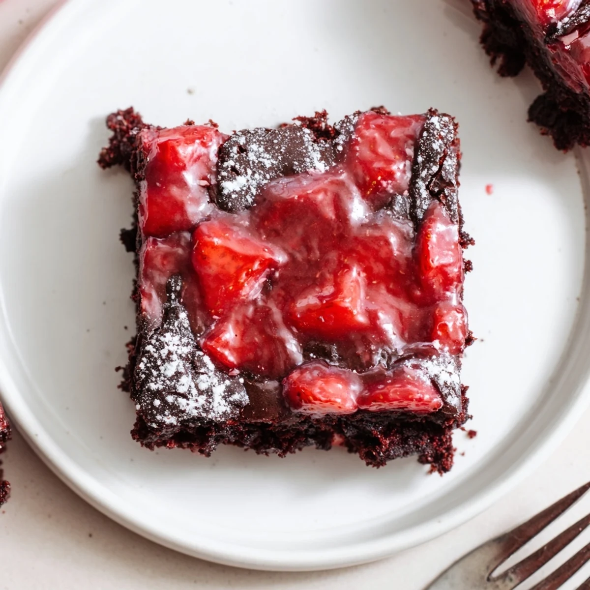Strawberry Brownies Fudgy Squares