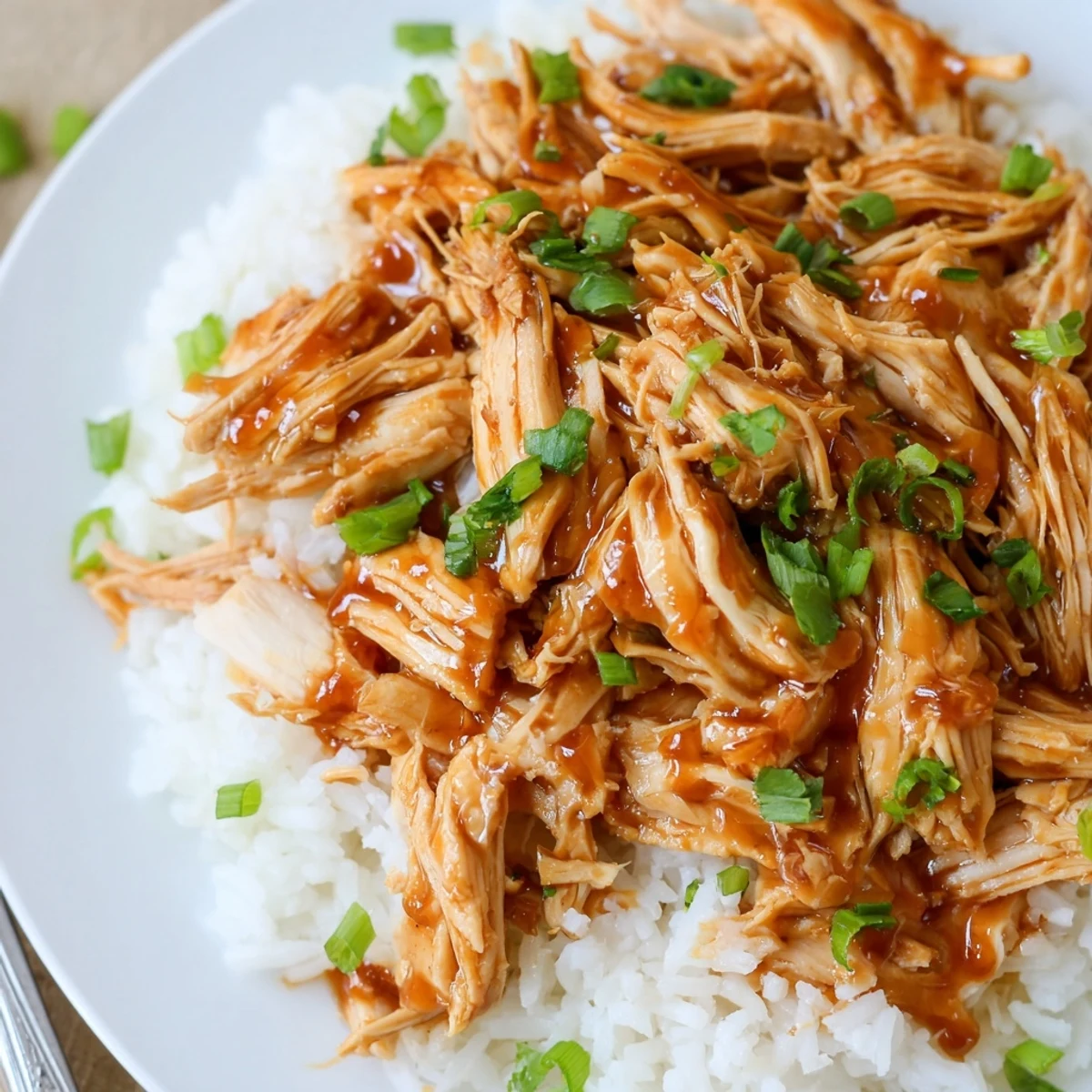Slow-cooked Crockpot Honey Garlic Chicken bubbling in sweet, savory sauce, ready to serve