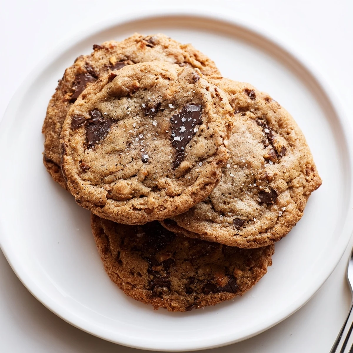 Warm Brown Butter Chocolate Chip Cookies with golden edges and melty chips