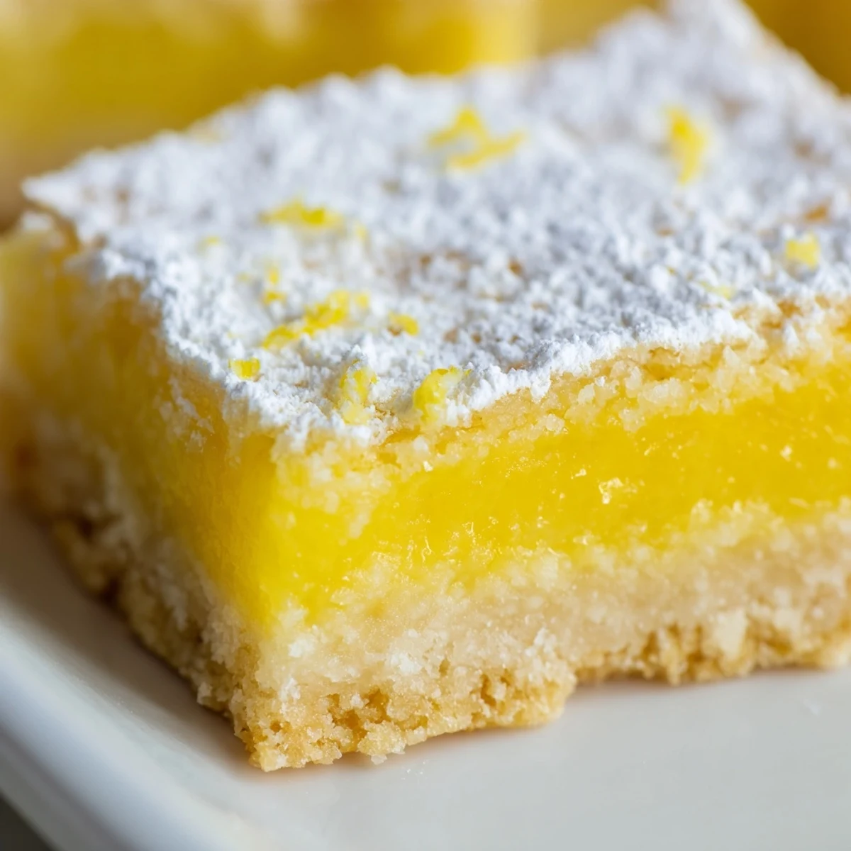 Bright yellow simple lemon bars with a buttery shortbread crust sliced into squares