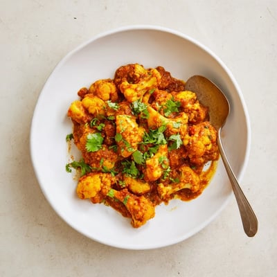 Indian Butter Spiced Potatoes and Cauliflower