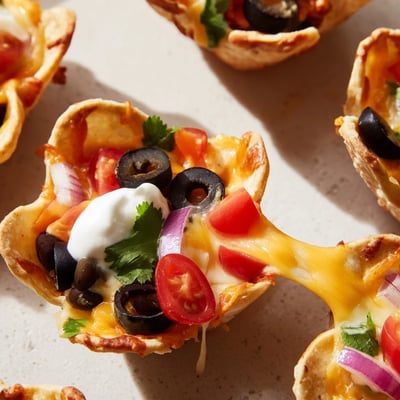 Cheesy Nacho Cups for Game Day