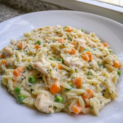Creamy Chicken Pot Pie Orzo